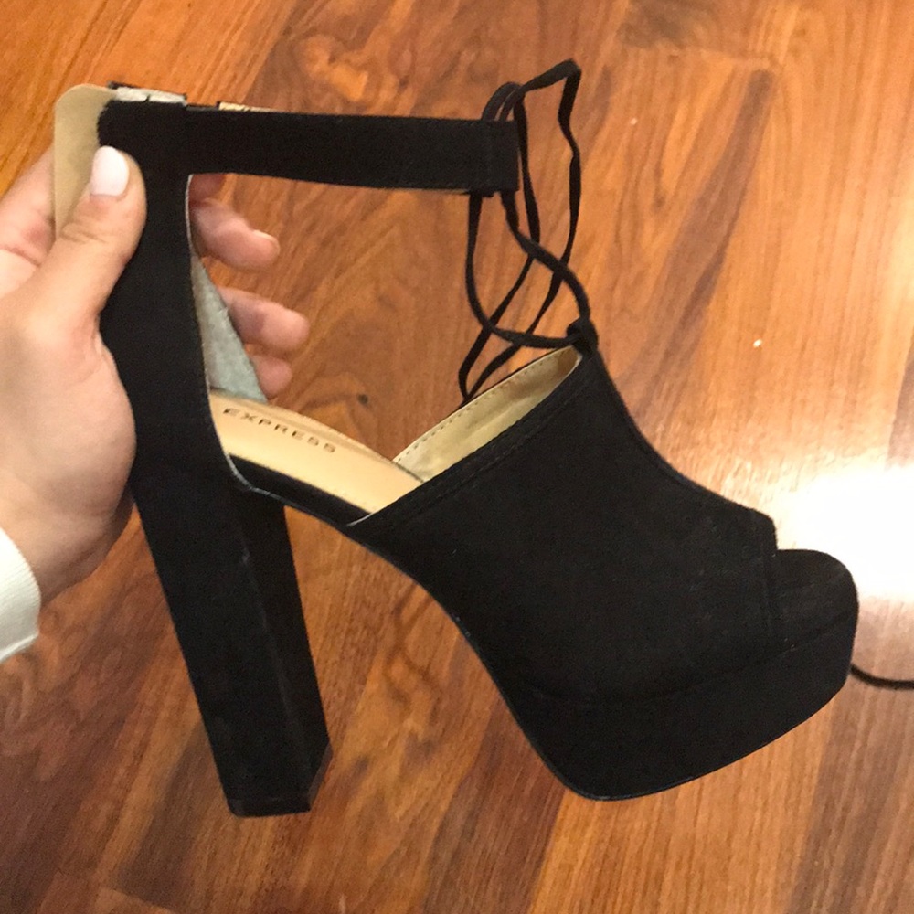 Lace-up Peep toe heels from Express